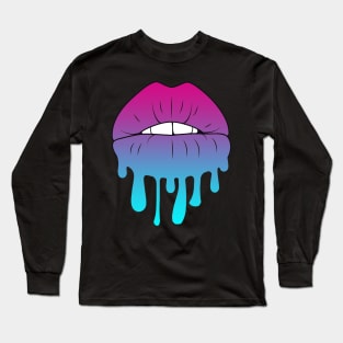 Vaporwave Dripping Lips Teeth Long Sleeve T-Shirt